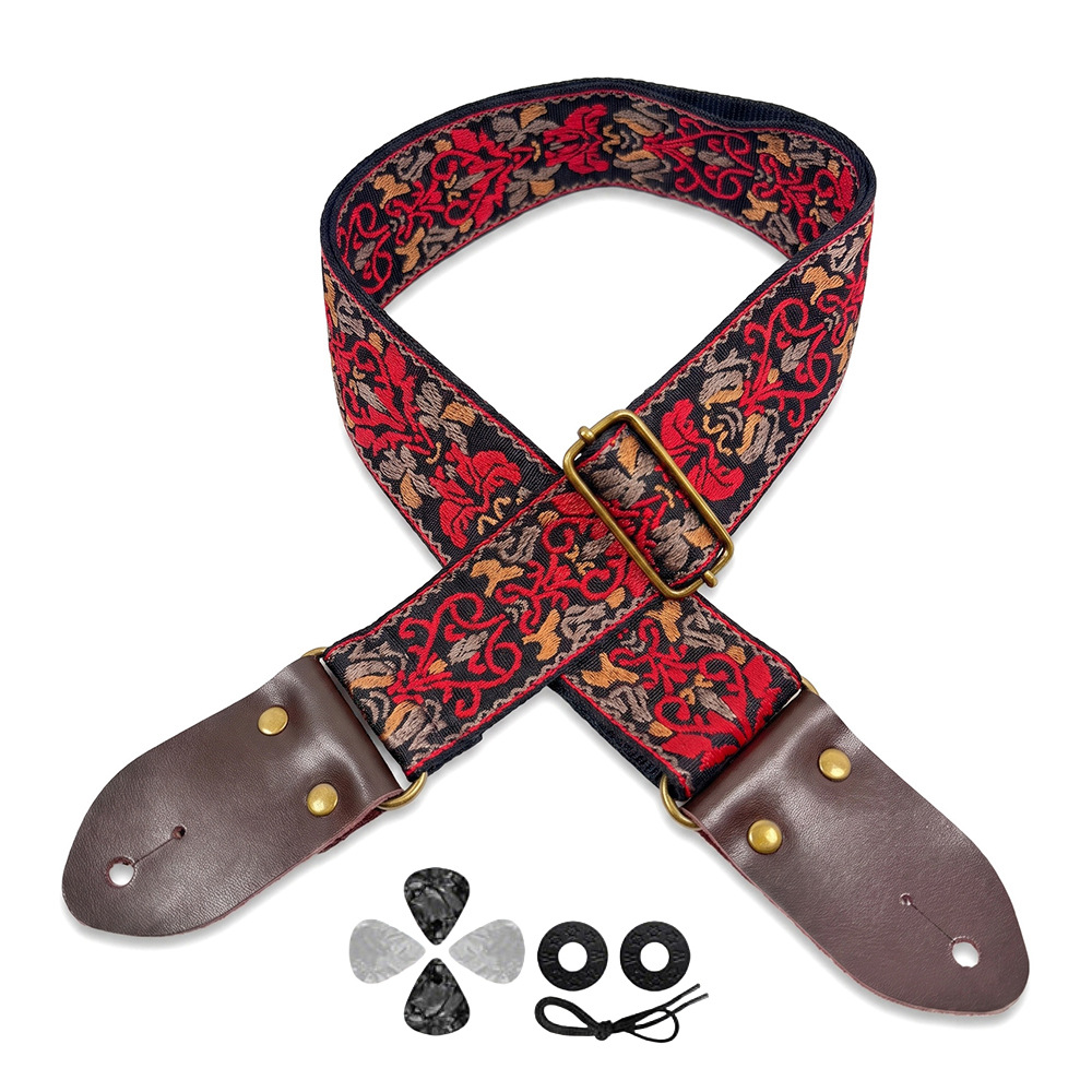 Embroidered Print Guitar Strap - Musical Instrument Organ recension och pris