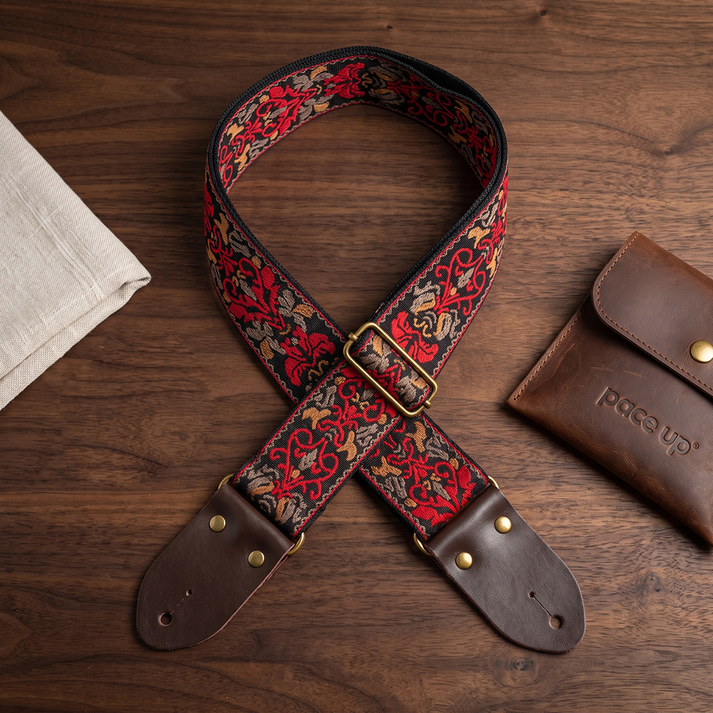 Embroidered Print Guitar Strap - Musical Instrument Organ recension och pris