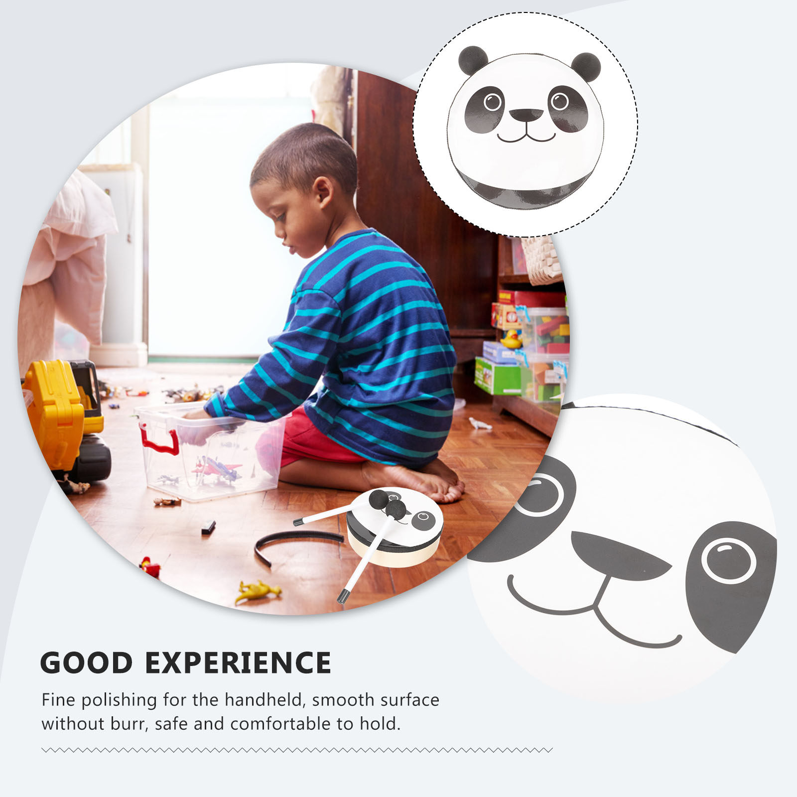 1Set Exquisite Hand Drum with  - Musical Instrument Kids recension och pris