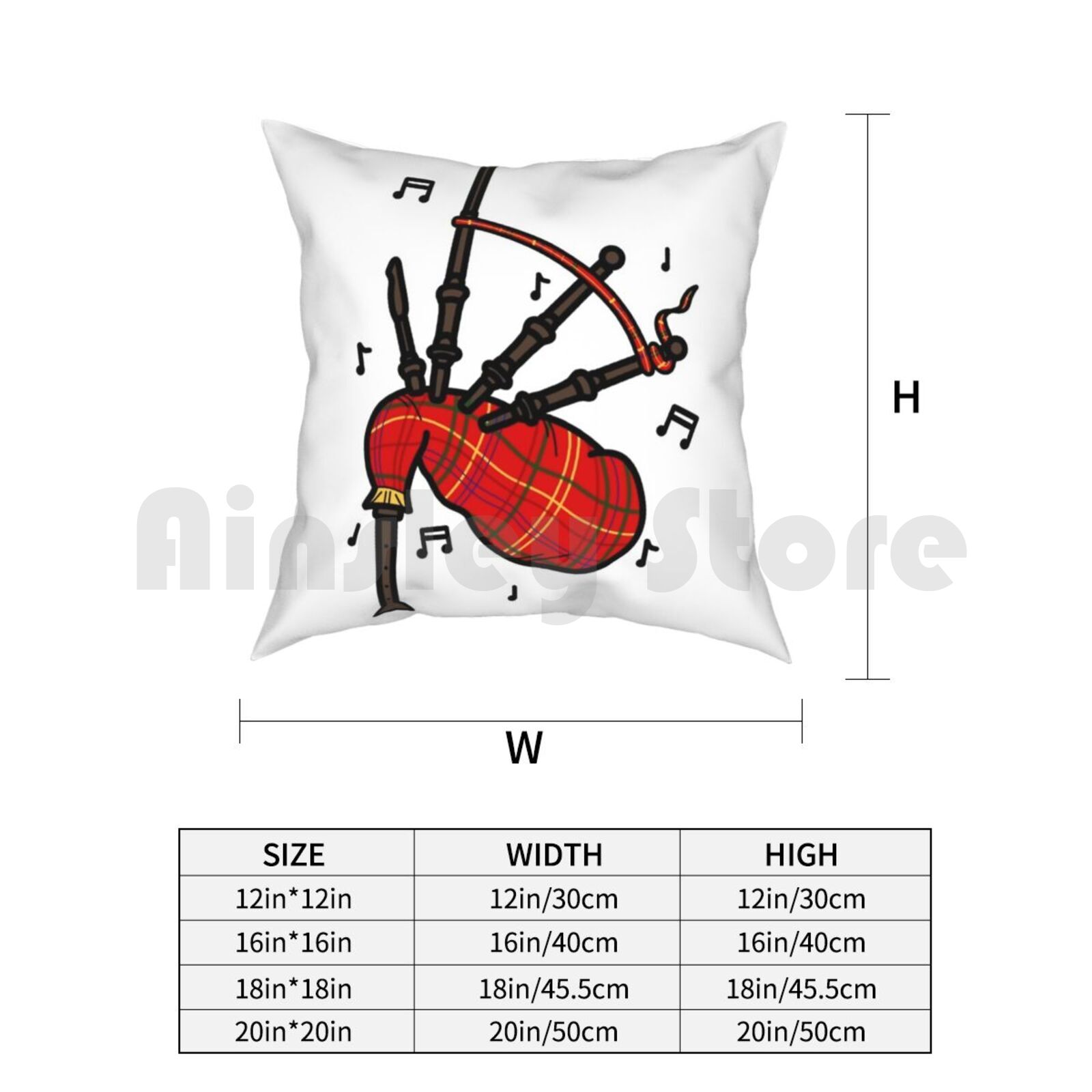 Bagpipes Pillow Case Printed H - Musical Instrument Of Scotland recension och pris