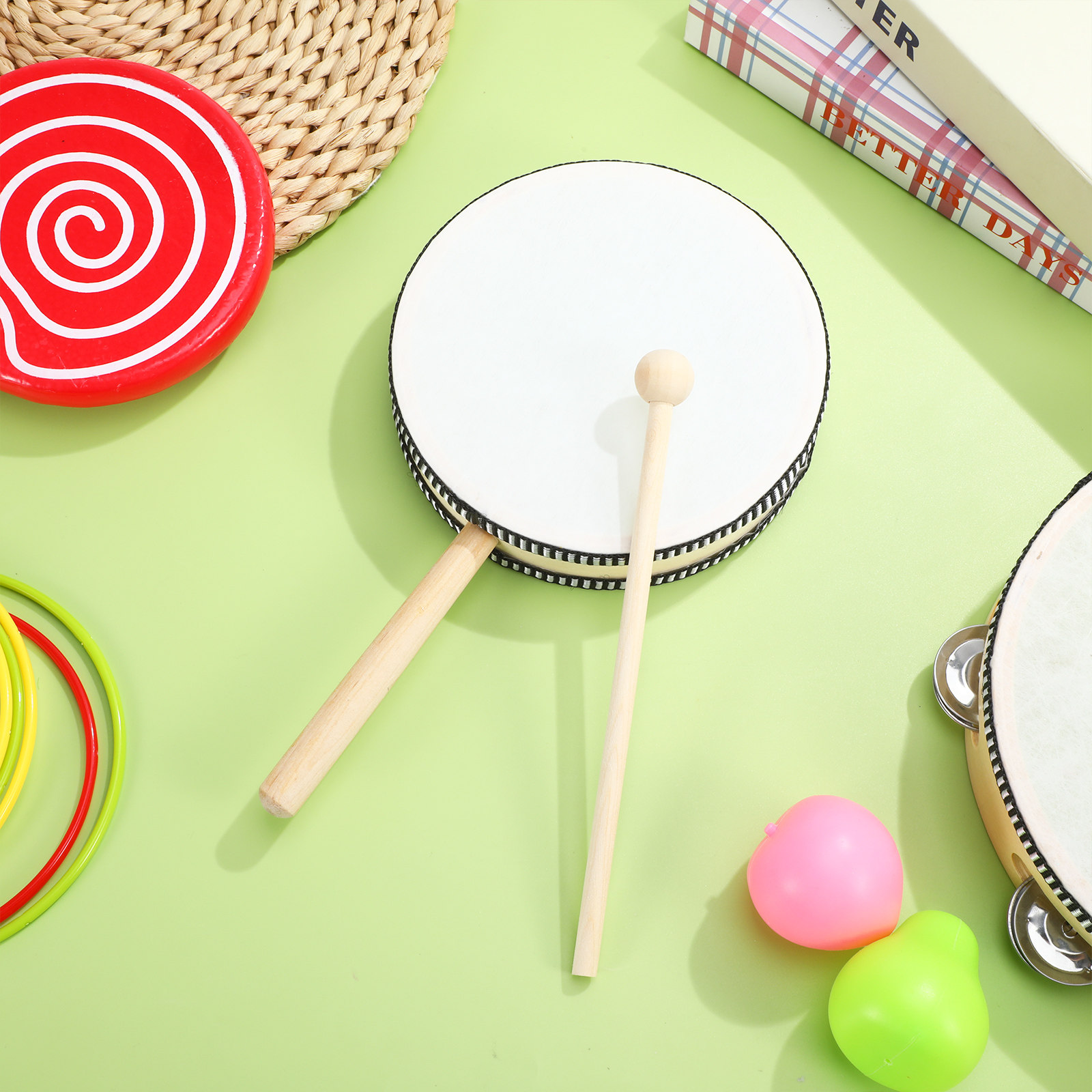 1Set Hand Drum Stable Wooden H - Musical Instrument Kids recension och pris